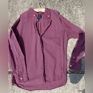 American Eagle Mens Size XXL, Red Plaid, Classic fit, Long sleeve button up